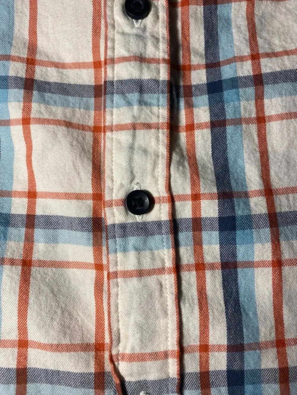 J.Crew Mens L  Plaid Button Down‎ Shirt Cotton Blue Orange Casual Preppy Classic